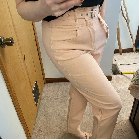 GAP High Waist Belted Blush Utility Khaki Pants - Picture 11 of 14